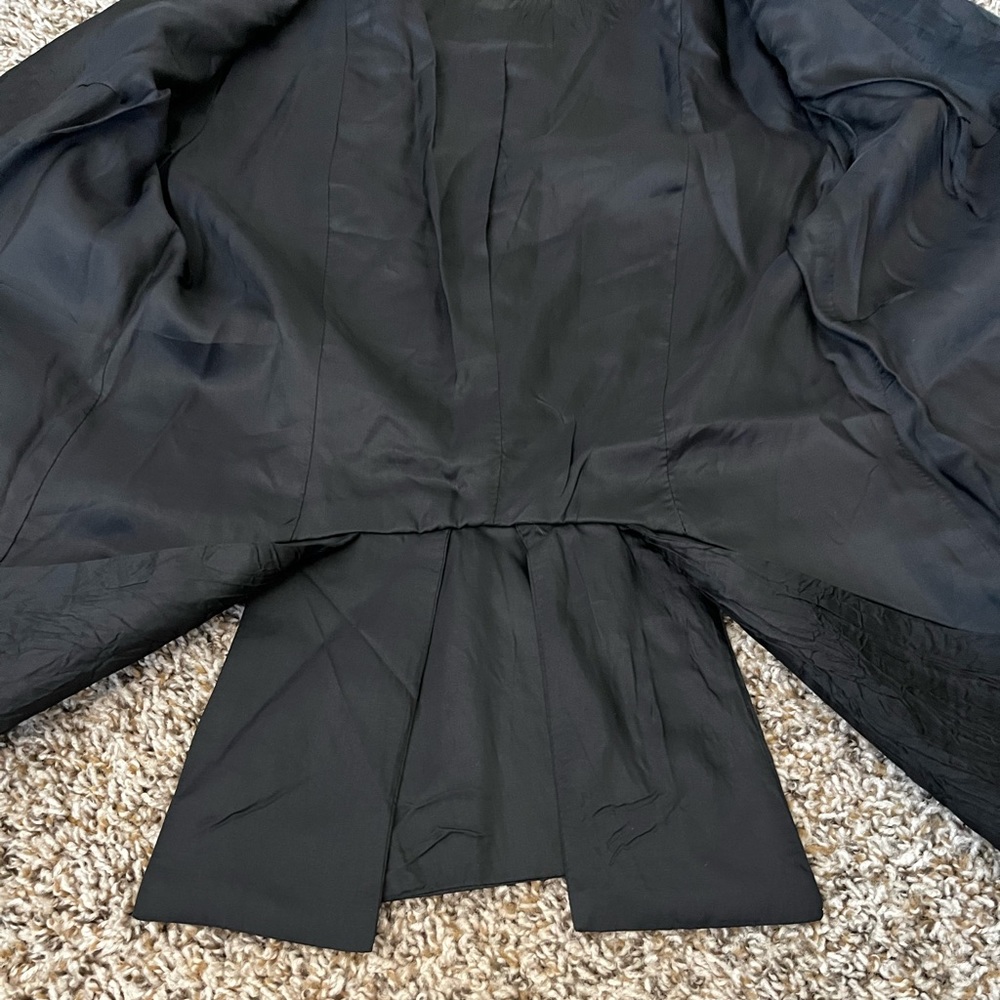 Free People RARE Fitted Satin Peplum Tuxedo Blazer - Vintage - Size 8 - Picture 5 of 9